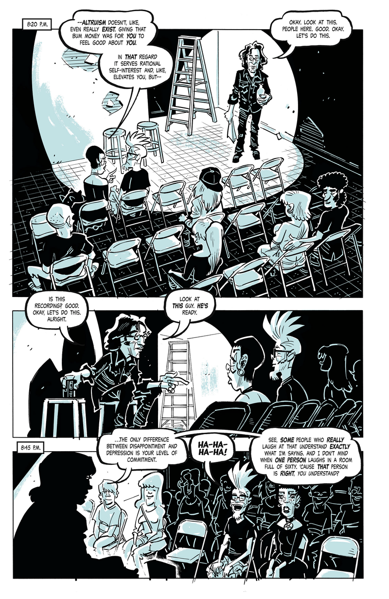 Illustration for article titled Image exclusive: Marc Maron performs for a neurotic cartoonist in Minimum Wage